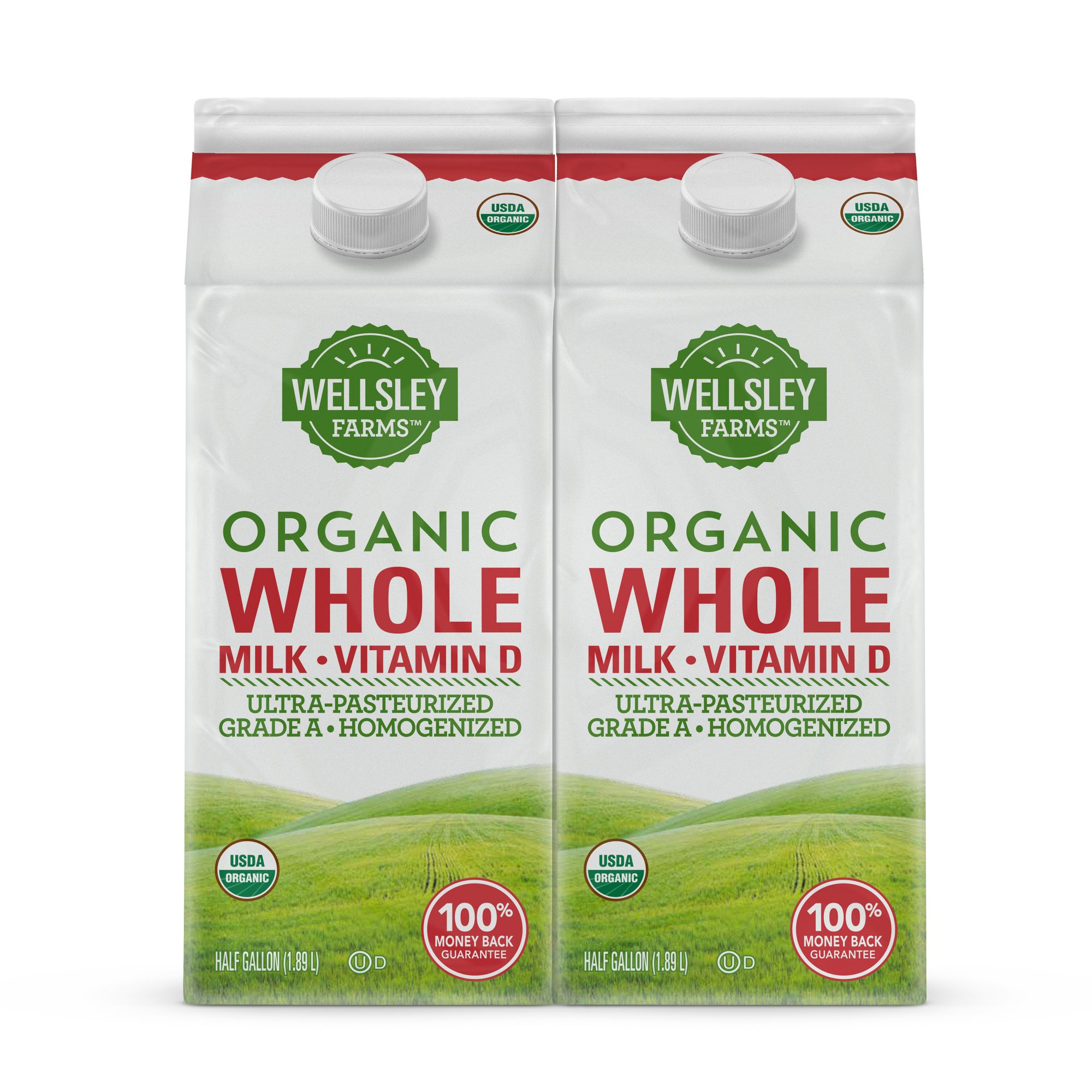 Wellsley Farms Organic Grass-Fed Whole Milk, 64 oz.