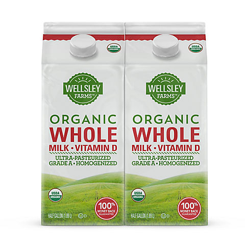 Wellsley Farms Organic Whole Milk, 2 pk./0.5 gal.