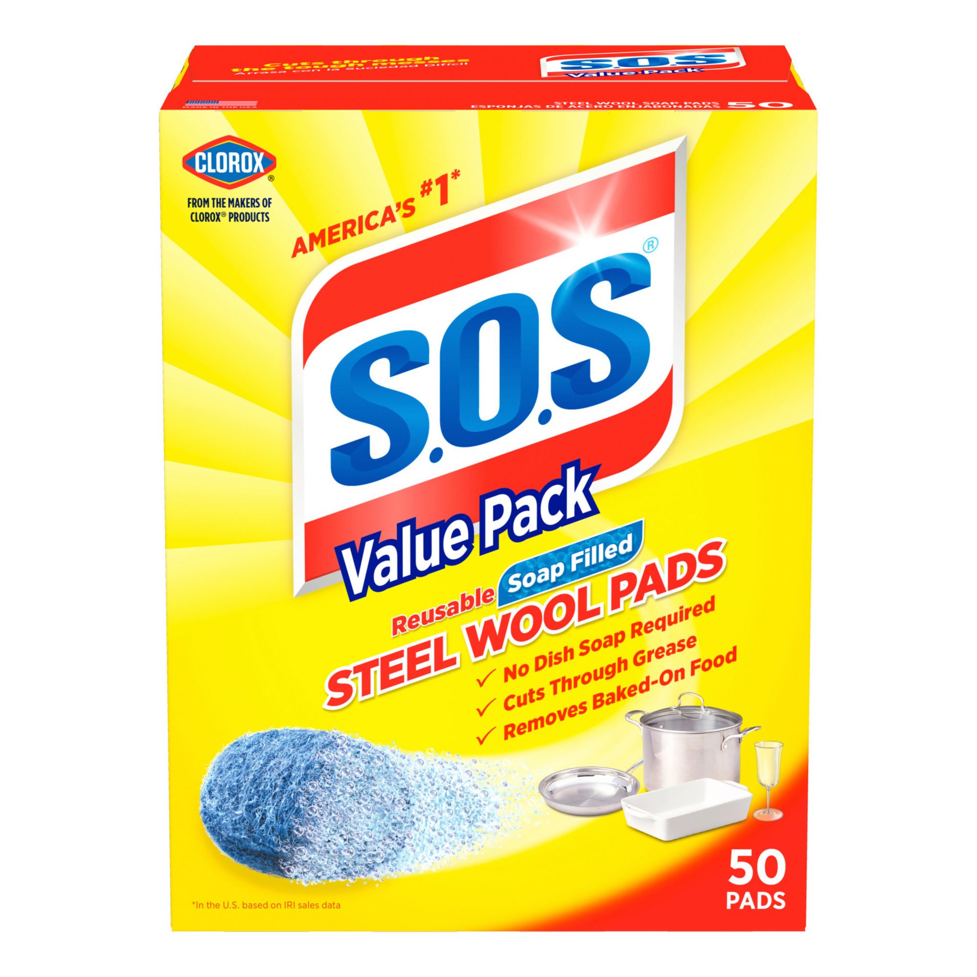  Pastillas para lavavajillas, paquete con 30 unidades, de Brillo  Steel Wool Soap Pads : Salud y Hogar