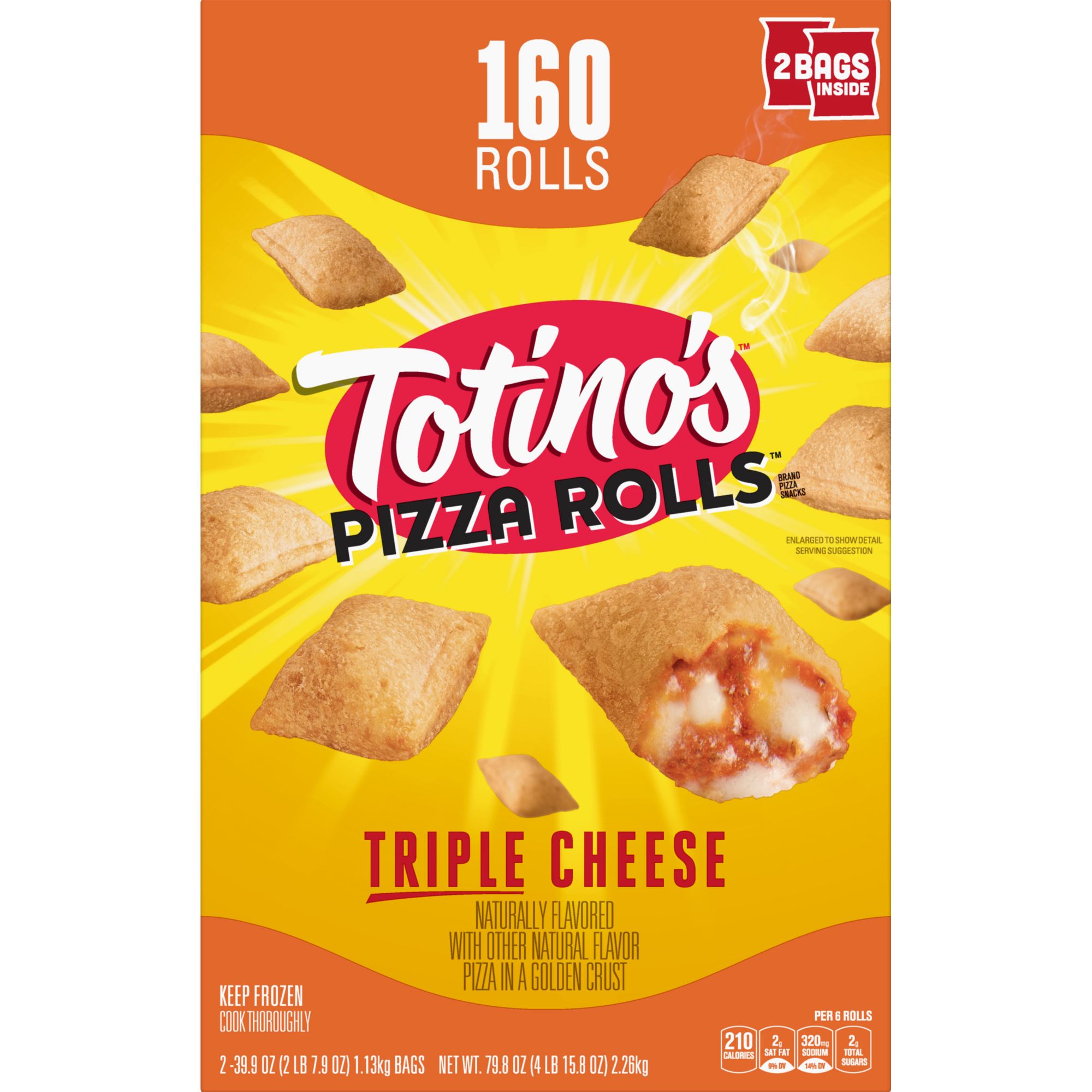 Totino S Triple Cheese Pizza Rolls 160 Ct 7 9 Oz Bjs Wholesale Club