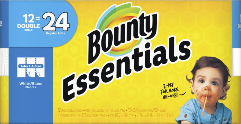 Bounty Select-A-Size Paper Towels, White, 12 Double Rolls, Size: Double (SAS)