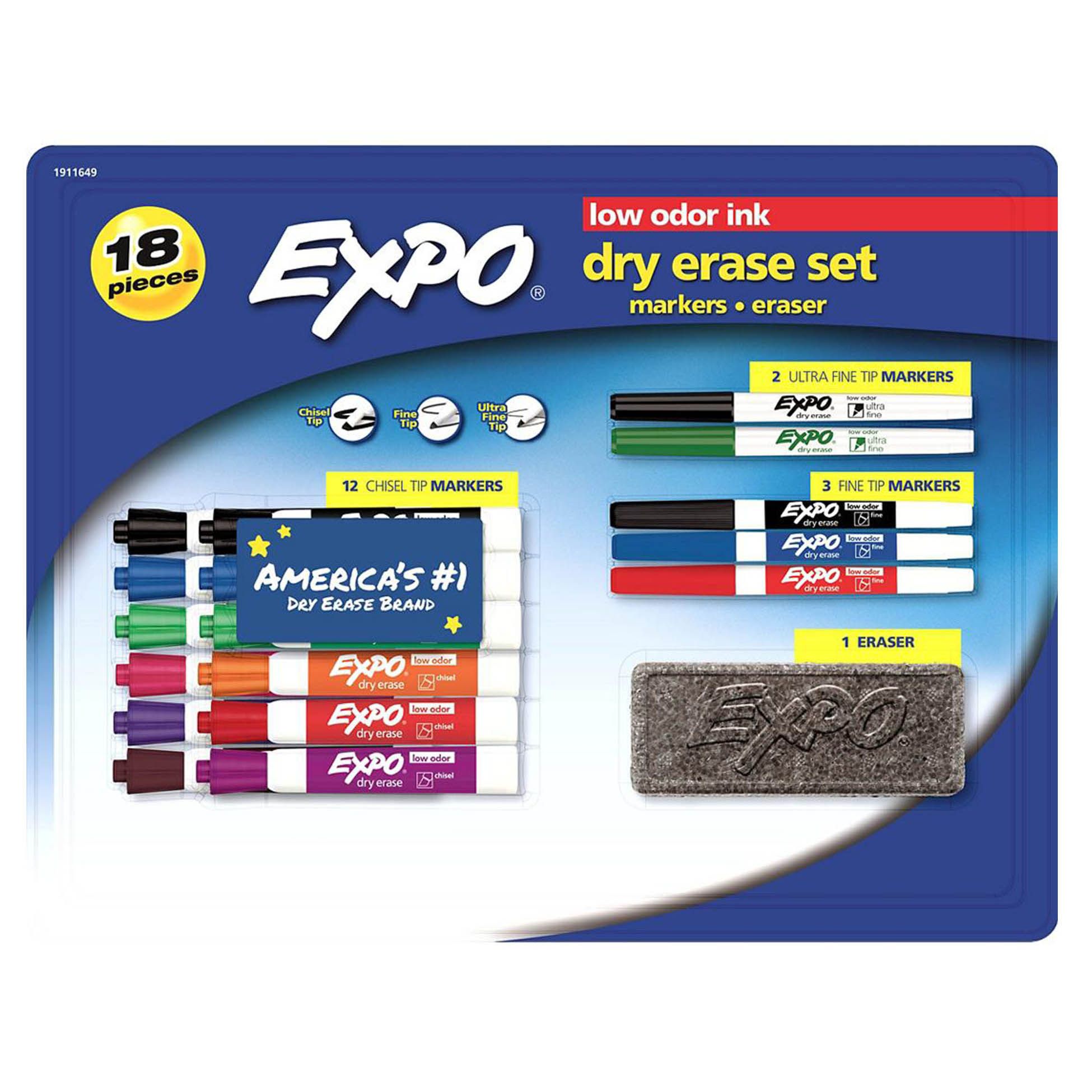 Expo Dry Erase Markers, Black - 12 dry erase markers