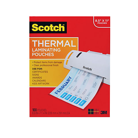 Scotch Letter-Size Thermal Laminating Pouches - 100 ct.