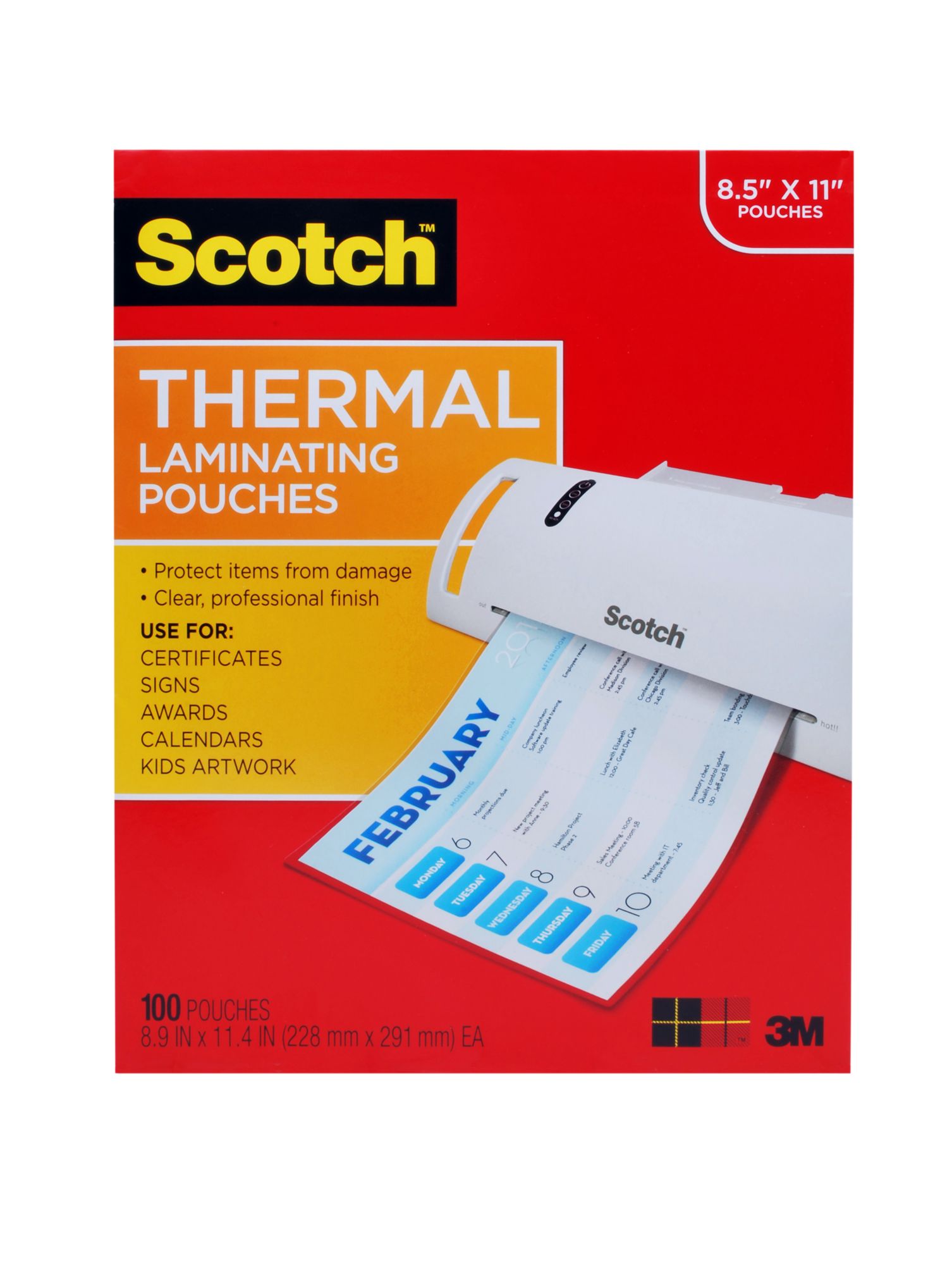 Scotch Thermal Laminating Pouches, 25 Pack Laminating Sheets, 3