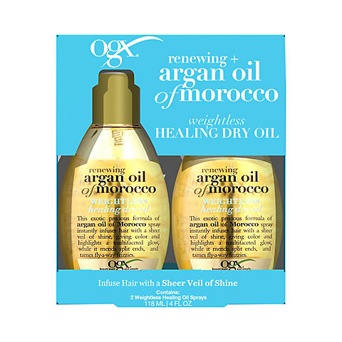 OGX Renewing + Argan Oil of Morocco Weightless Healing Dry Oil, 2 pk./4 oz.