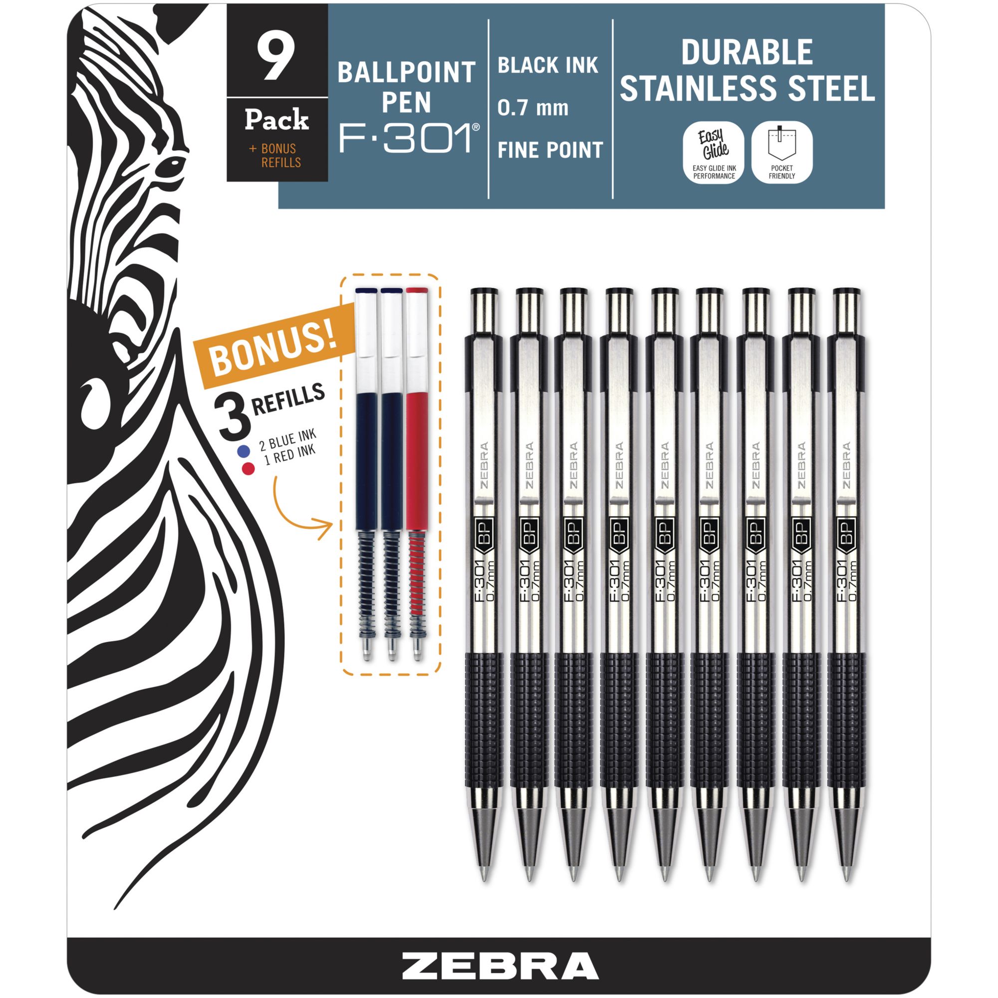 Zebra F-301 Pen, 9 pk