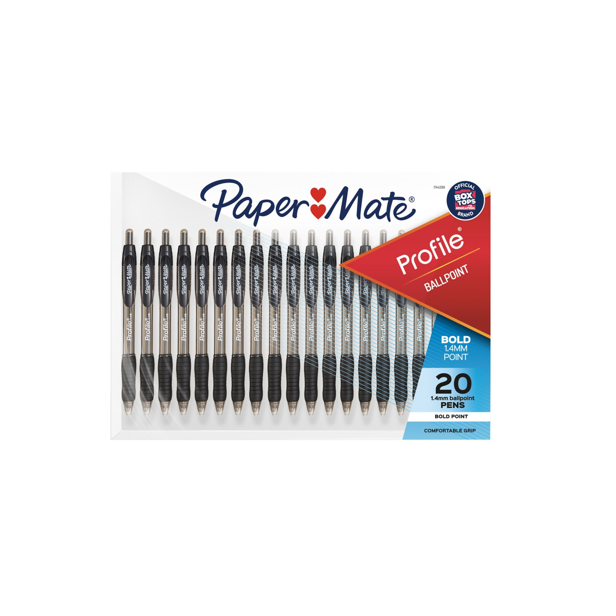 Paper Mate Profile Retractable Ballpoint Pens, 1.4 mm Bold Point, Black, 8  Count 