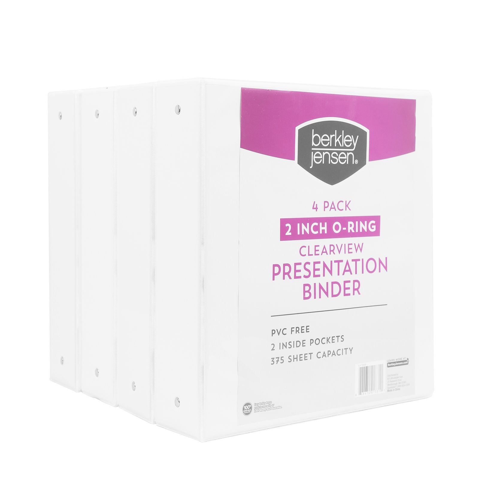 Berkley Jensen 2 Binder 4 pk. - White