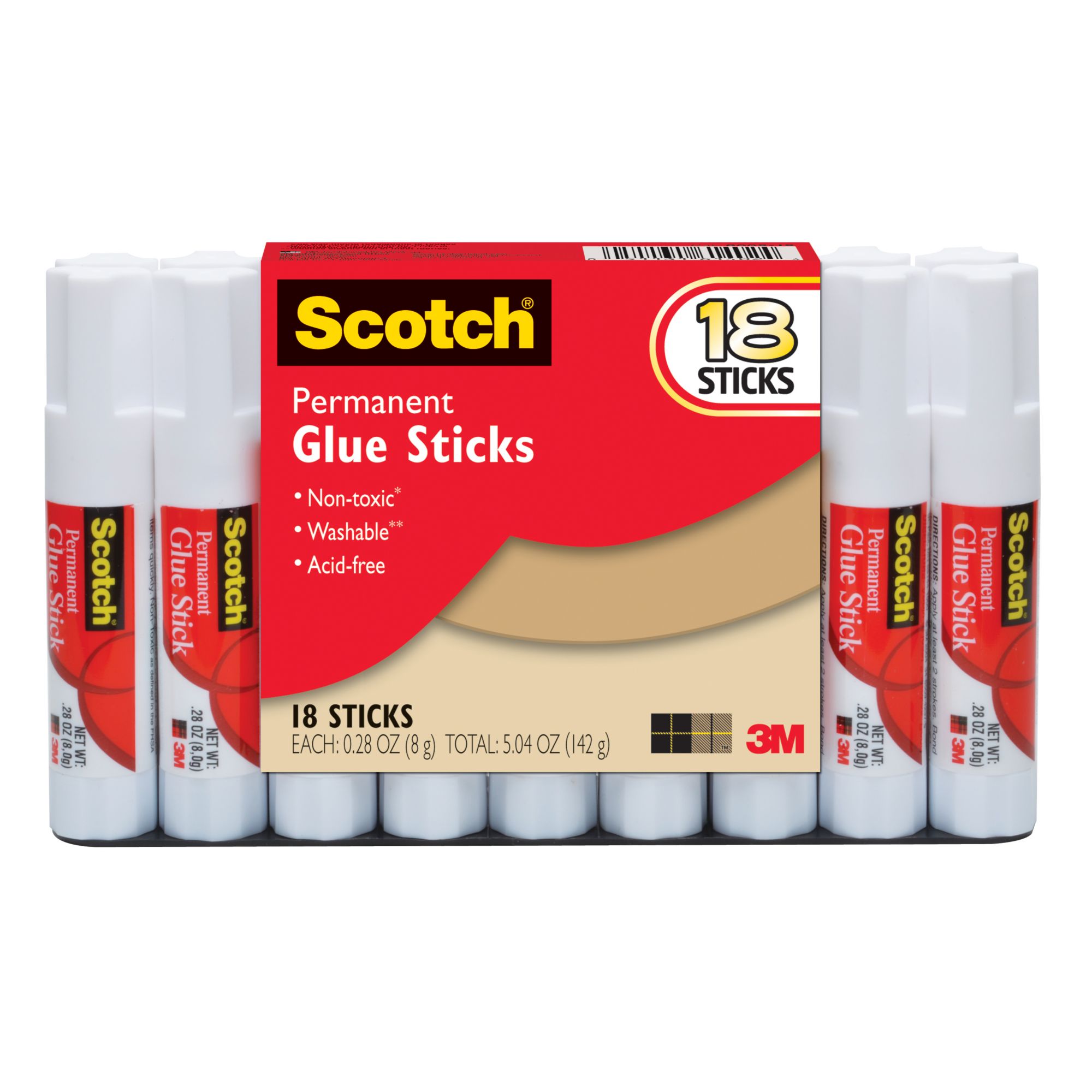 Scotch All Purpose Permanent Glue Stick, 0.28 oz, 6-Count