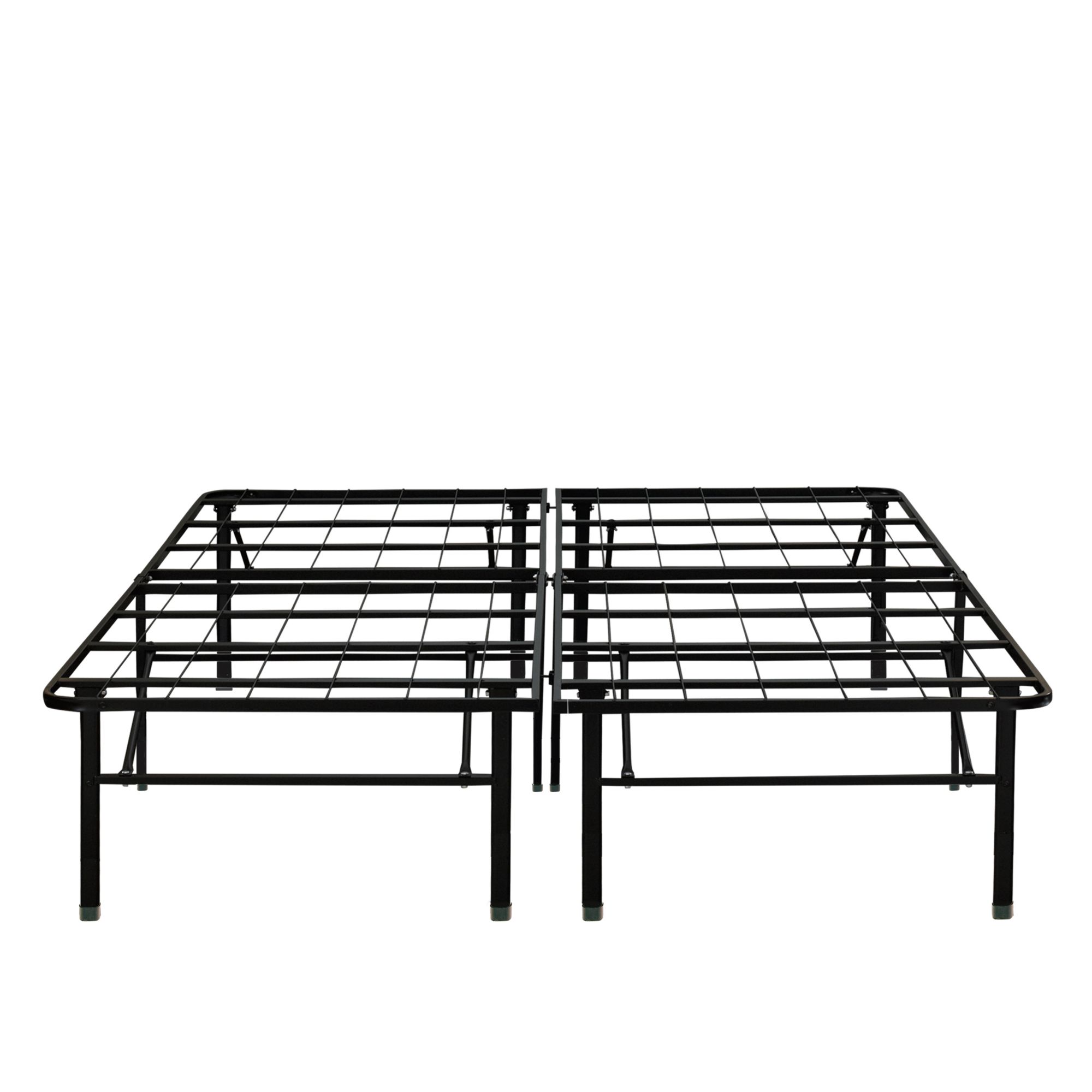 Queen Bed Frame, Metal Platform Bed with Pull-out Trundle and