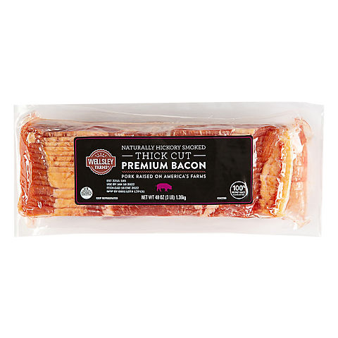 Wellsley Farms Thick-Sliced Bacon, 3 lbs.