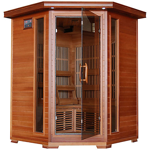 Radiant 3-Person Cedar Infrared Corner Sauna with 7 Carbon Heaters