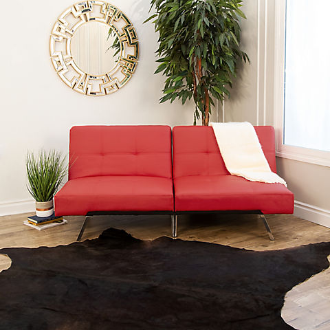 Abbyson Living Milano Convertible Sofa - Red