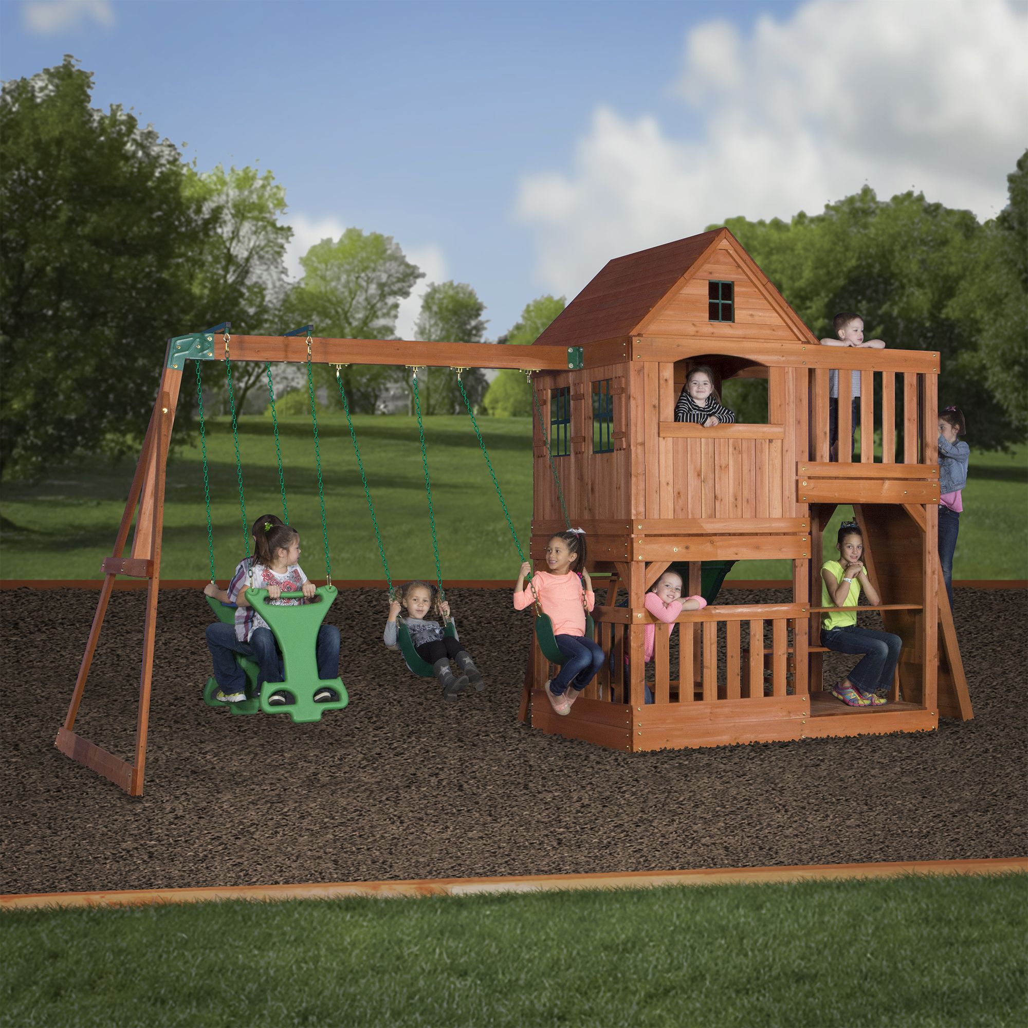 Backyard Discovery Pacific View All Cedar Swing Set Bjs Wholesale Club