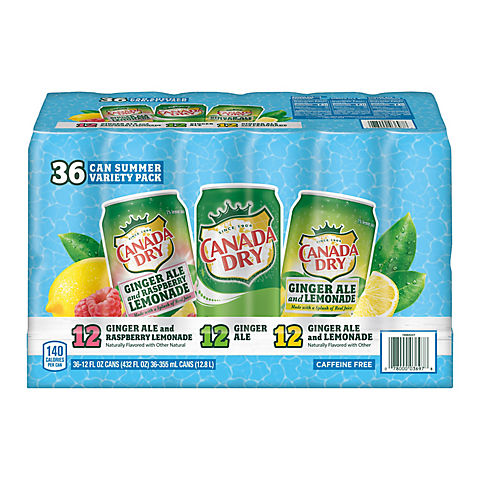 Canada Dry Summer Variety Pack Cans, 36 pk./12 oz.