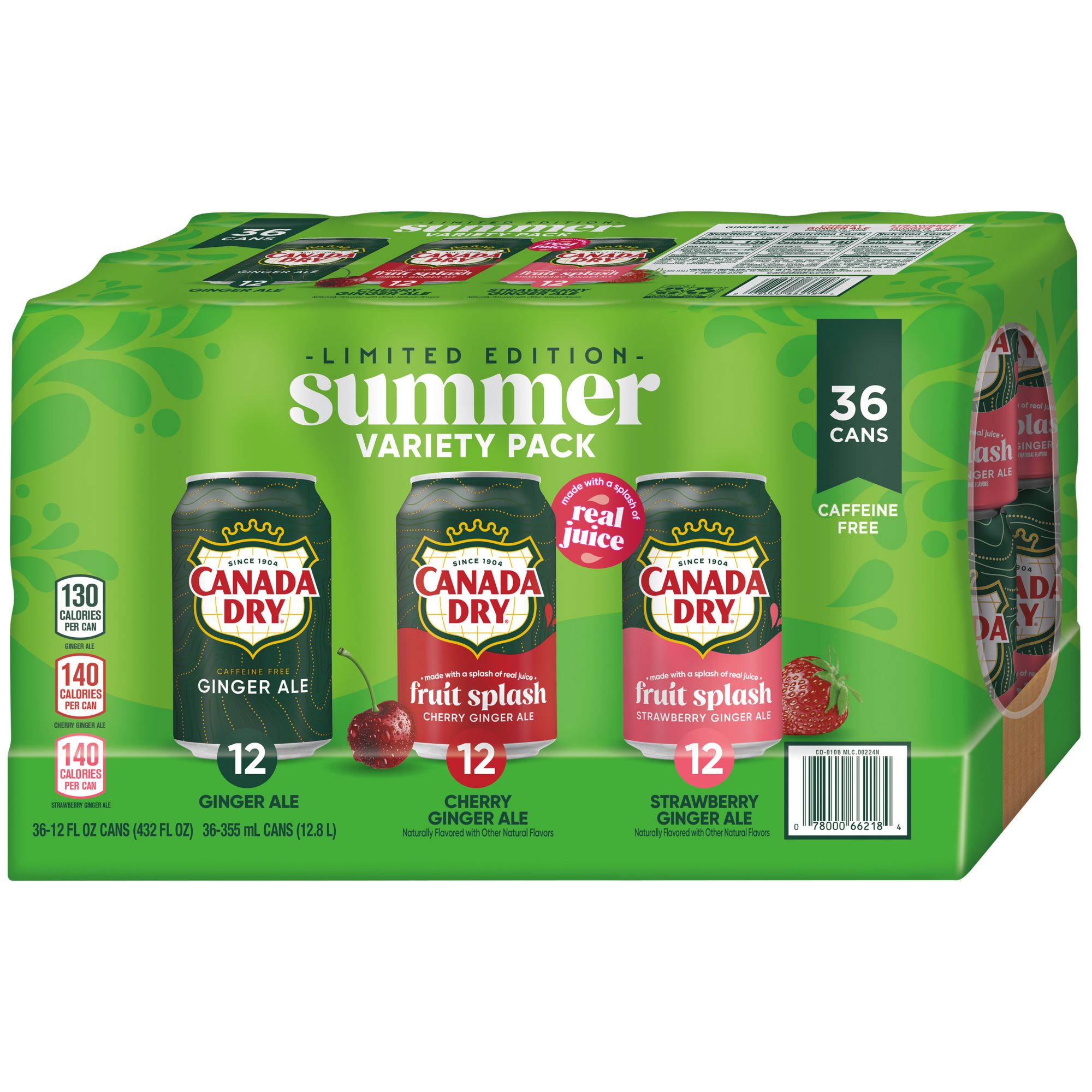  Canada Dry Ginger Winter Variety Pack - 3 Flavors : Cranberry,  Regular, Blackberry - 12 pk./12 oz. cans : Grocery & Gourmet Food