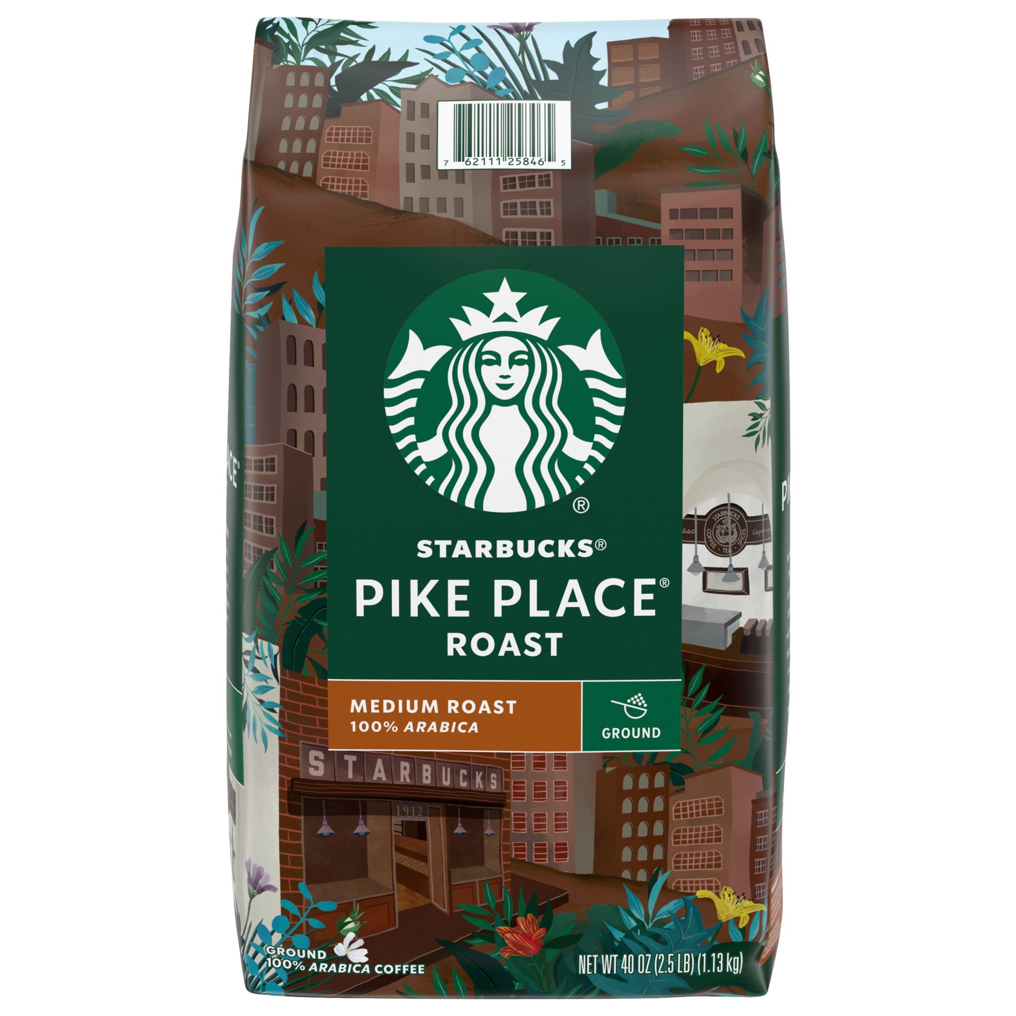 Starbucks Holiday Pike Place Roast Coffee Gift Set With 2 Mugs