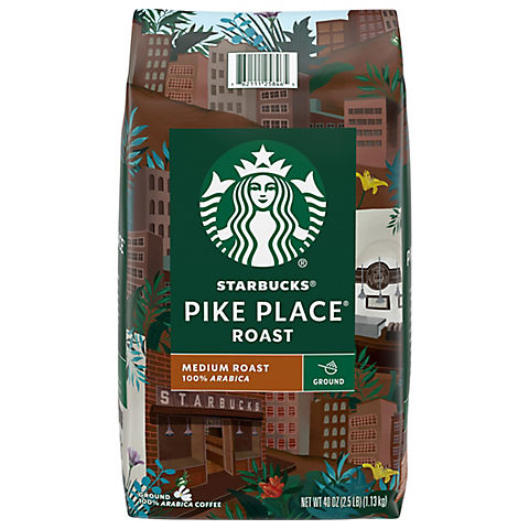 Starbucks Pike Place Roast Medium Roast Ground Coffee, 1 bag (40 oz.)