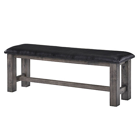 Picket House Furnishings Grayson Bench with Padded Seat - Black