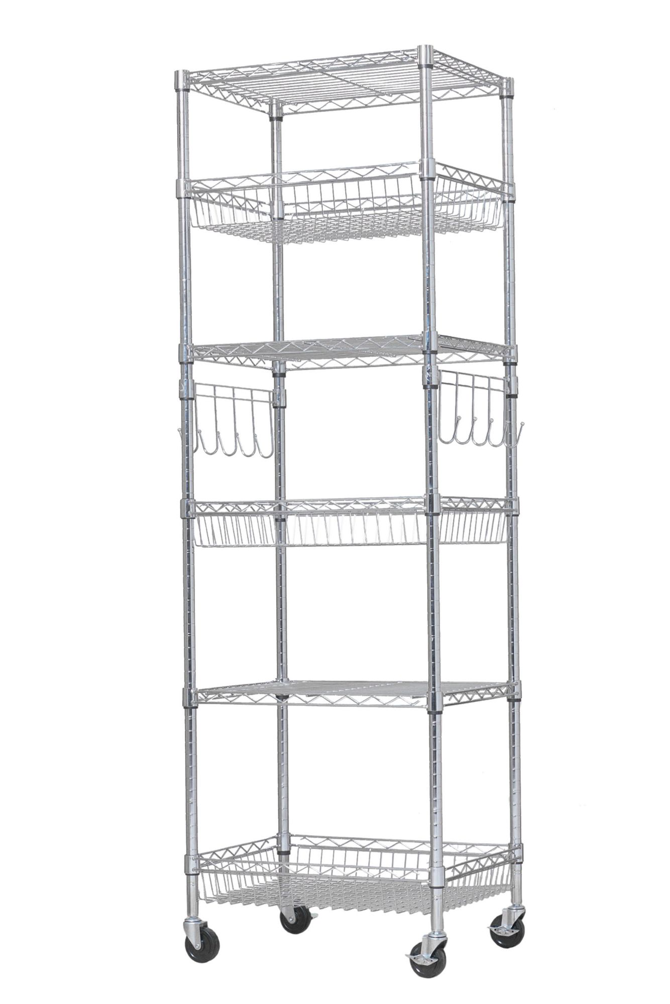 20 Inch Under Shelf Storage Basket - White  Shelf baskets storage, Under  shelf storage, Tv stand with storage