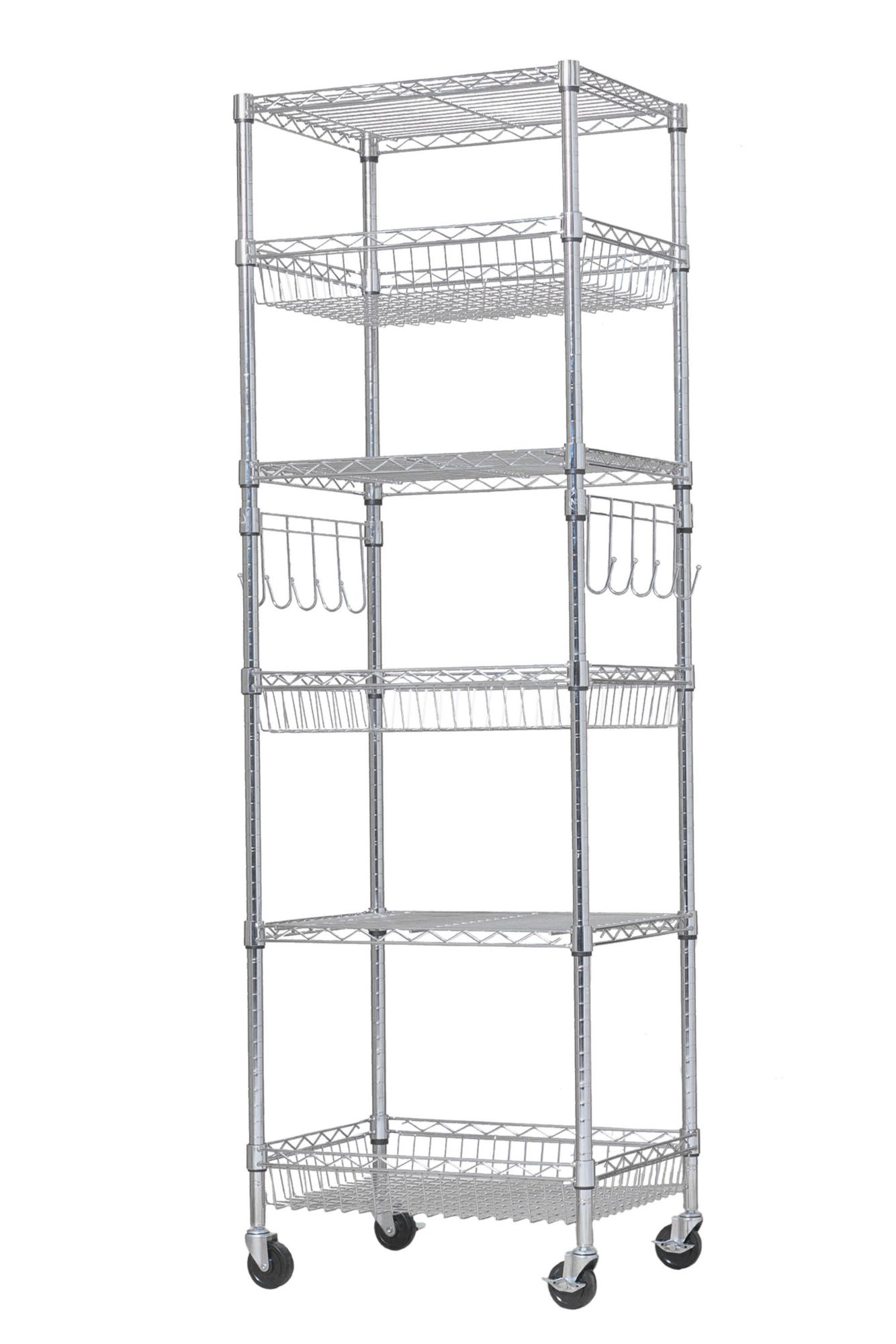 Chrome 6-Tier Bath Storage Shelving Unit