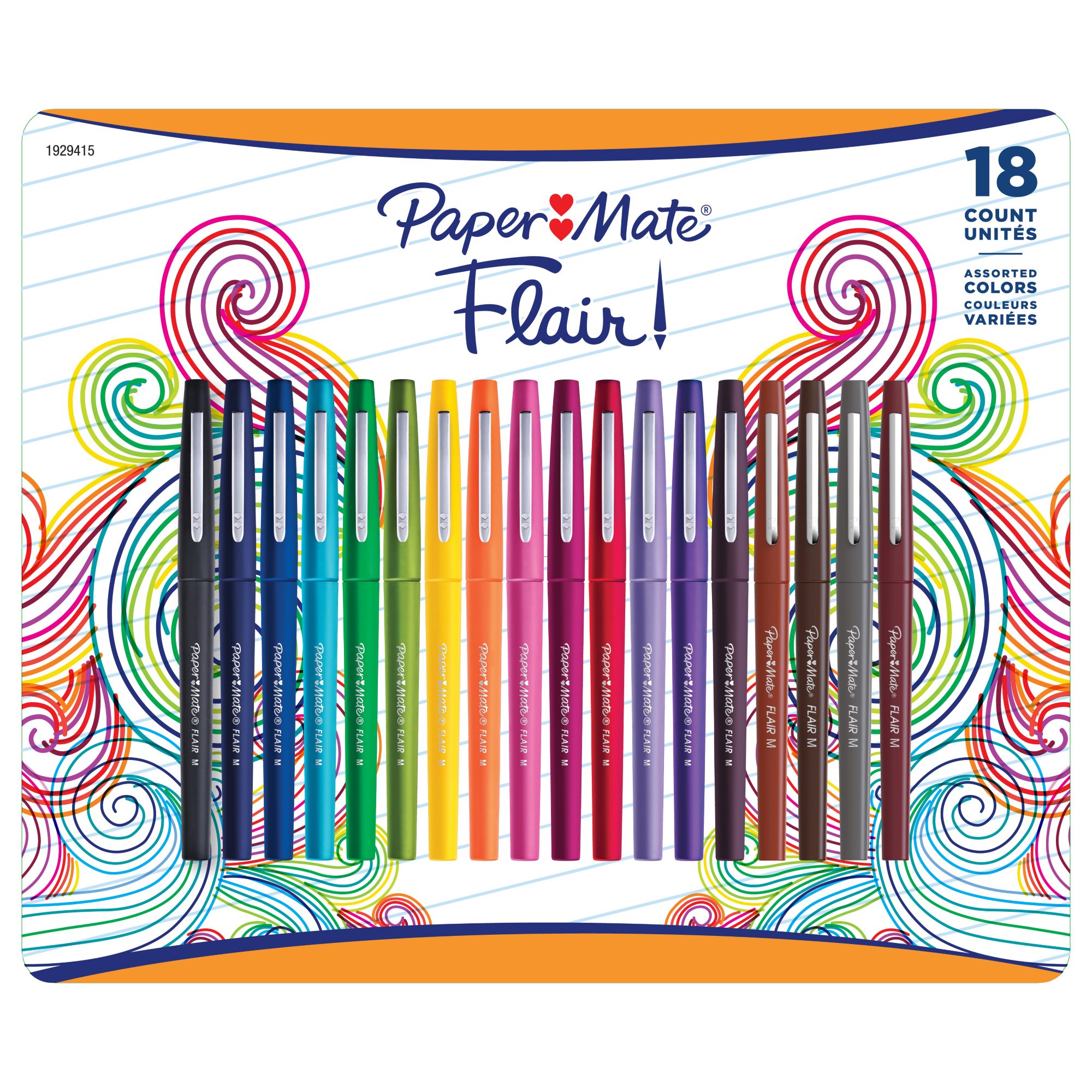 Paper Mate Flair Pens, Assorted Colors, 20