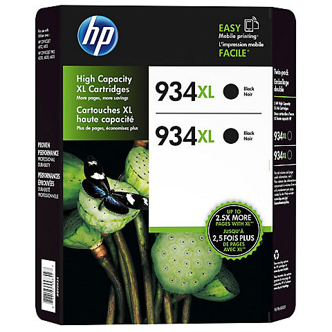 HP 934XL Black Ink Cartridges, 2 pk.