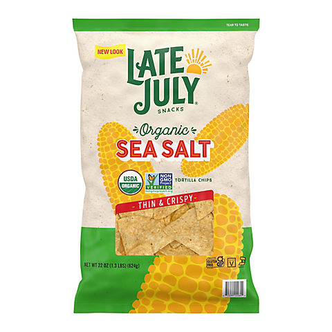 Late July Thin and Crispy Organic Sea Salt Tortilla Chips, 22 oz.
