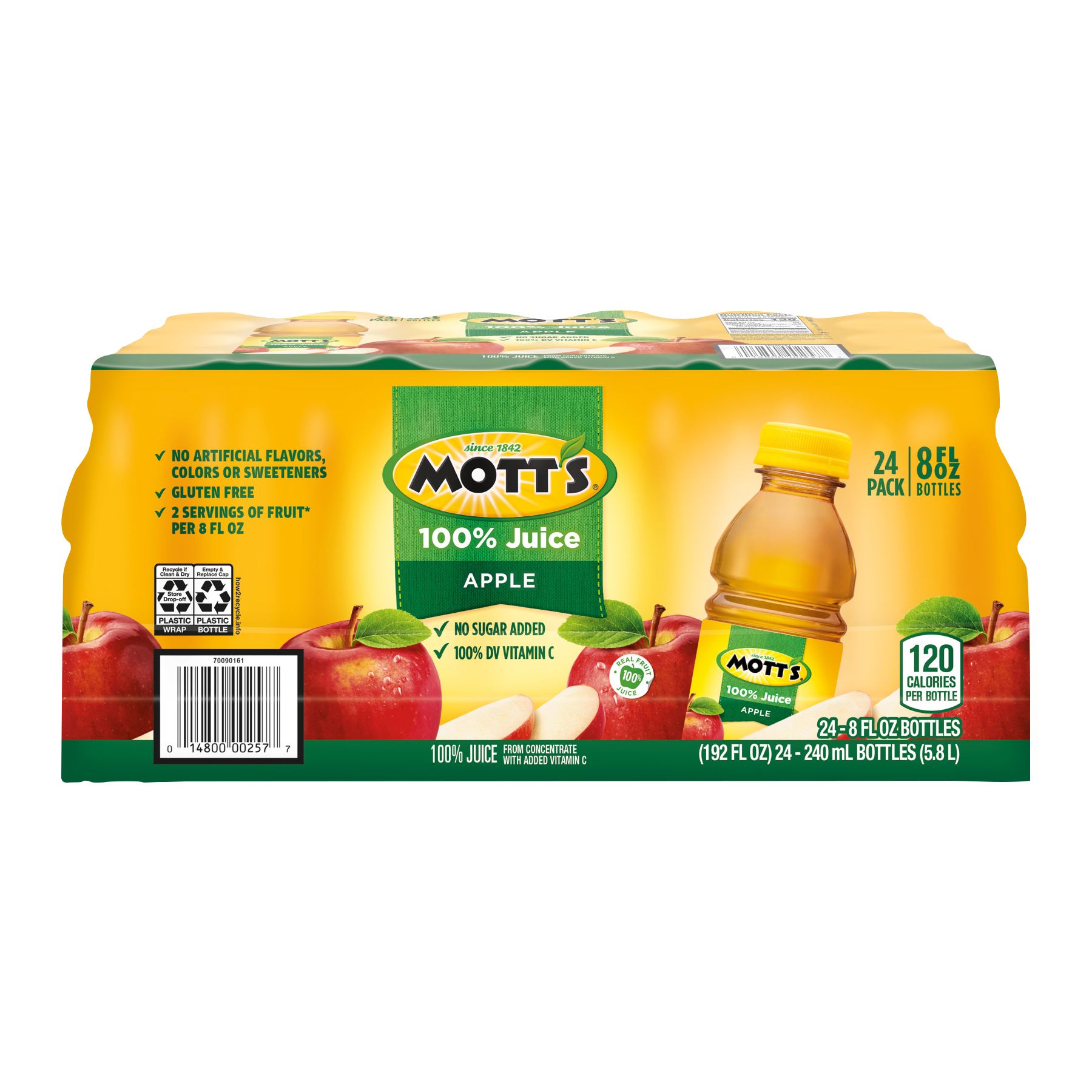 Mott's 100% Juice, Apple - 6 pack, 8 fl oz bottles