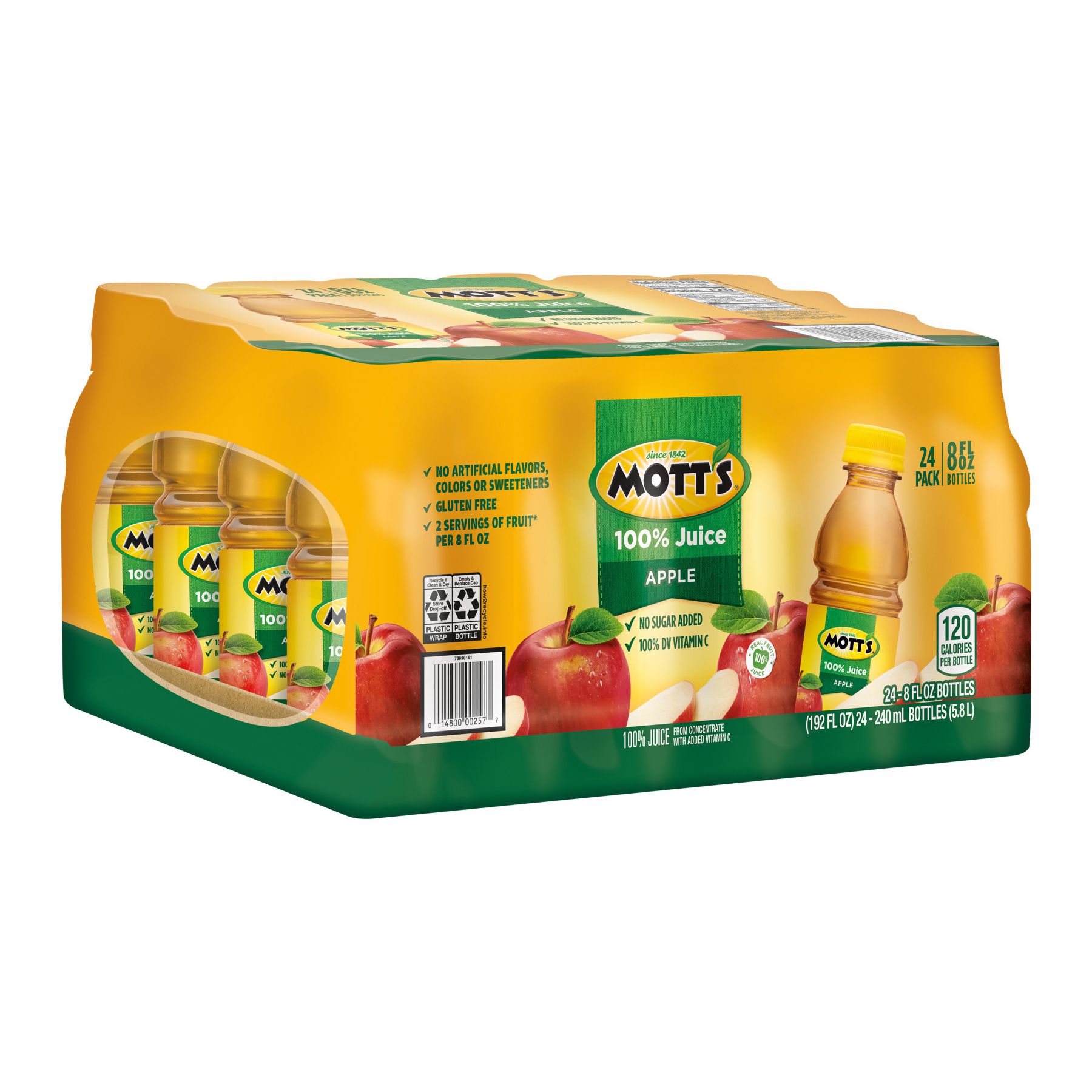 Mott's 100% Juice Fruit Punch Juice, 8 fl oz, 6 Count Bottles 