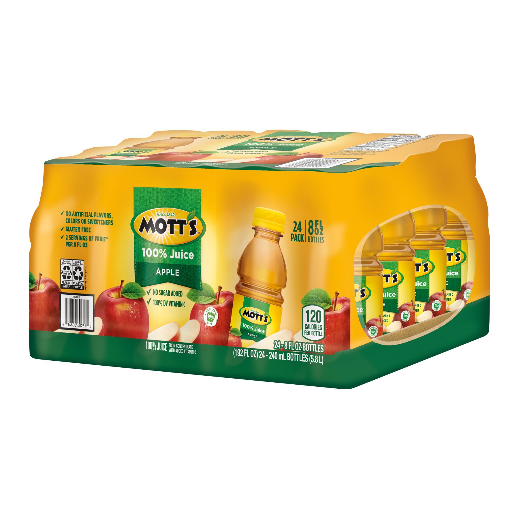 Mott's 100% Juice, Apple - 6 pack, 8 fl oz bottles