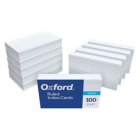 Oxford Ruled White Index Cards, 3" x 5", 1,000 ct.