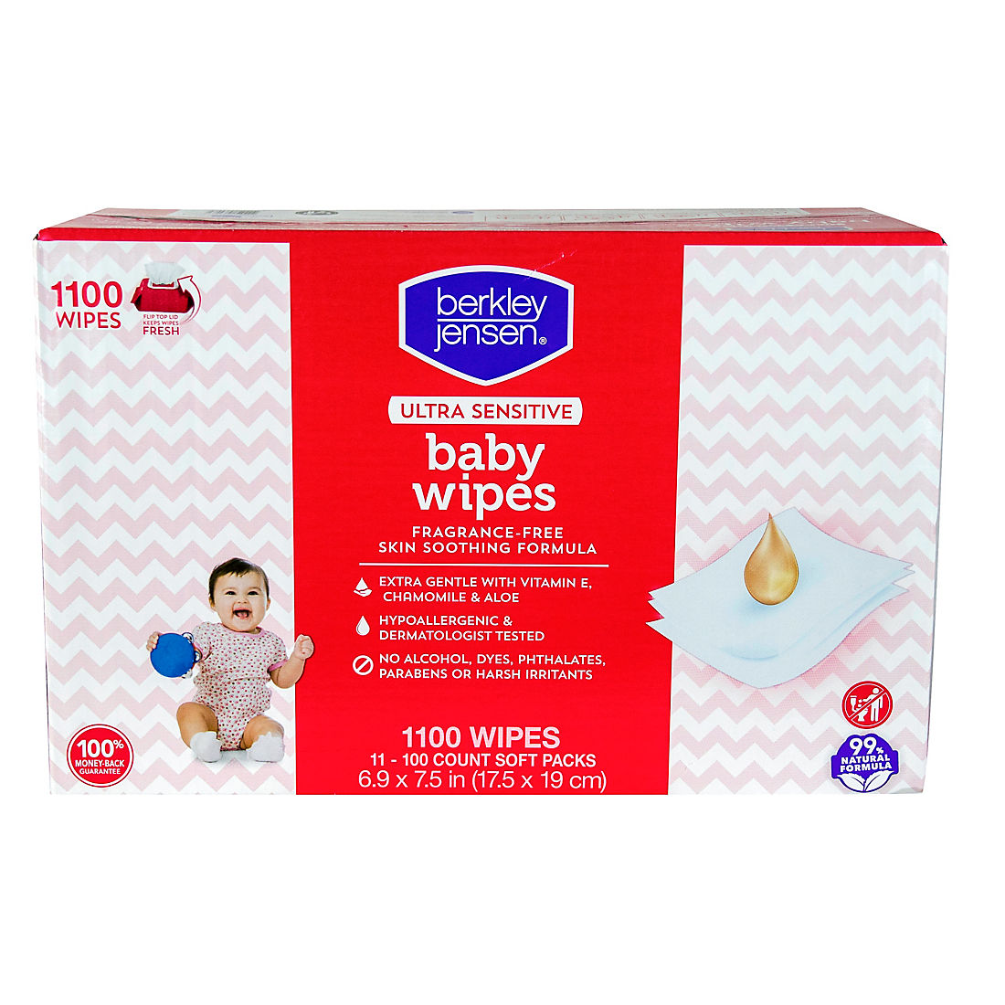 Baby Wipes Unscented Sensitive Skin Gently Aloe & Vitamin E Hypoallergenic 