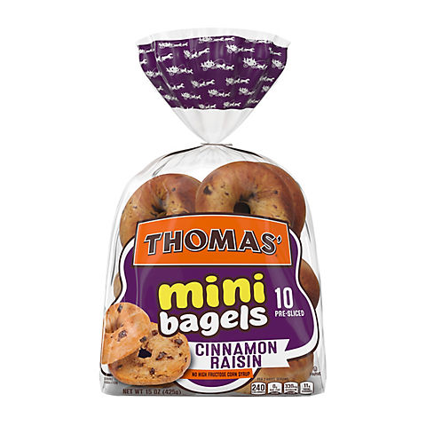 Thomas' Cinnamon Raisin Mini Bagels, 10 ct.