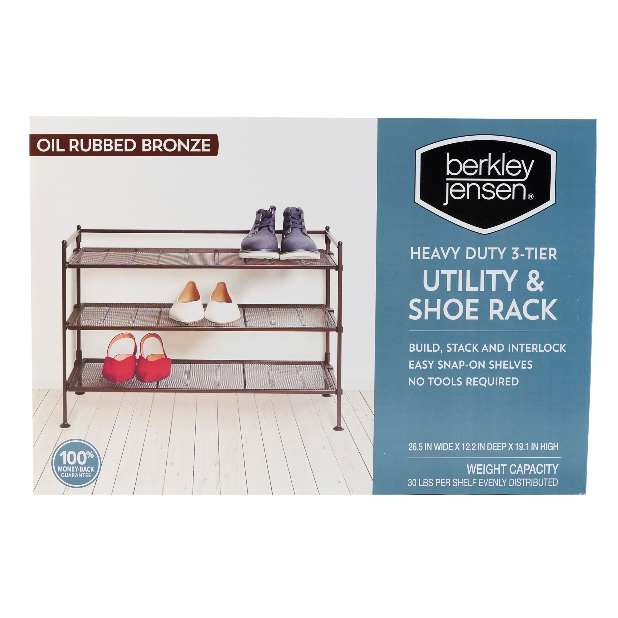 30-Pair Standing Shoe Rack, Bronze