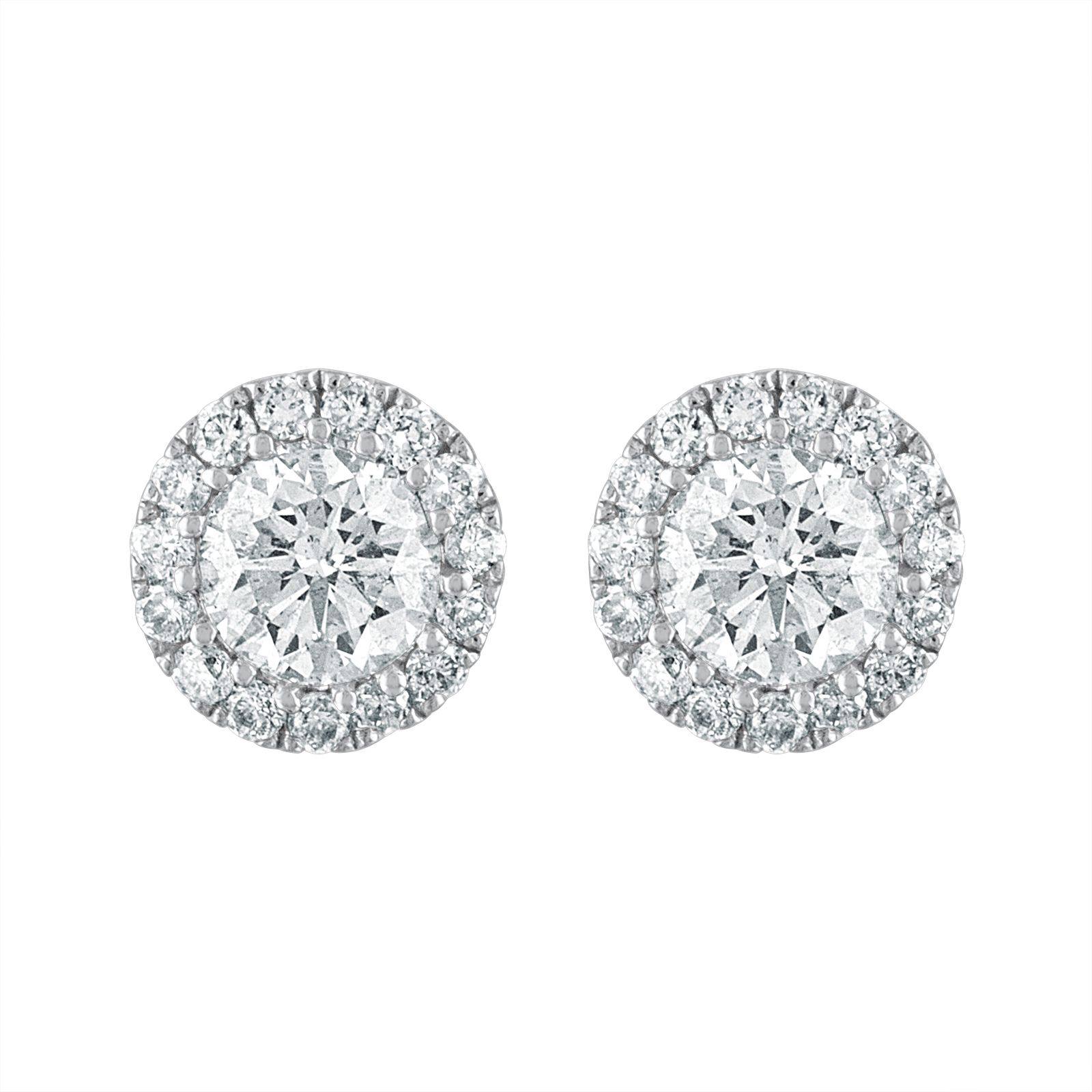 14k White Gold 1 Carat T.W. Diamond Solitaire Stud Earrings