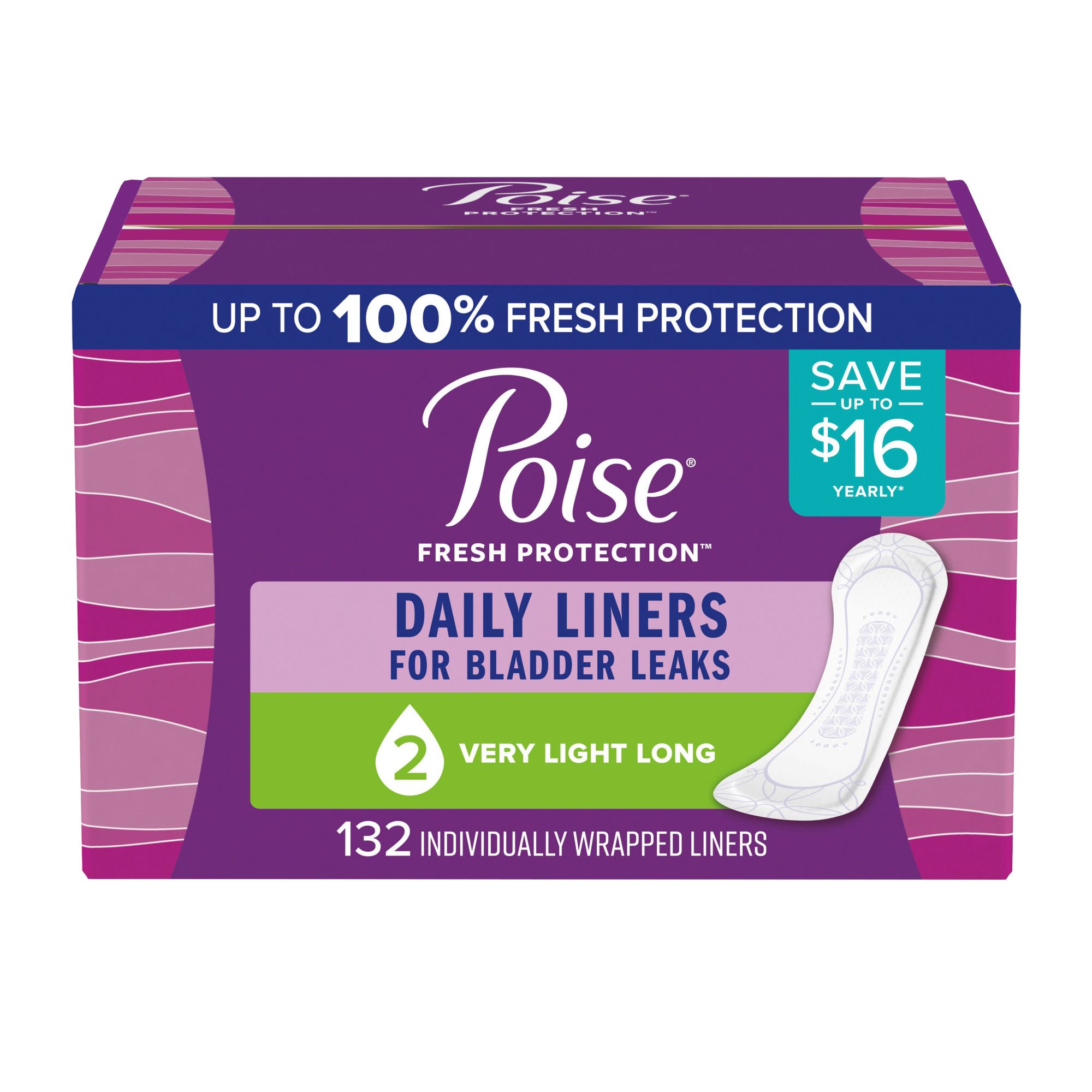 Poise® Microliners Regular Lightest Absorbency Incontinence Panty Liners,  54 ct - QFC