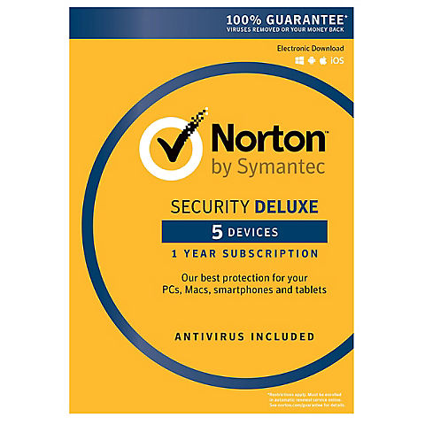 Norton Security Deluxe for 5 Device, 1 Year