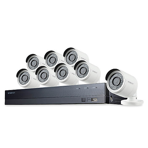 Wisenet 8-Channel 8-Camera 1080p Security System with 1TB HDD DVR