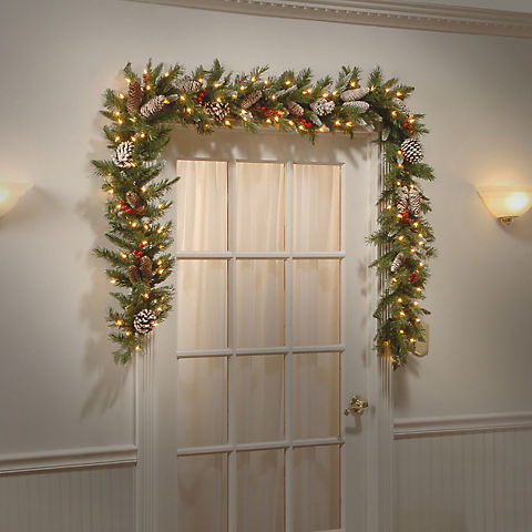 National Tree Company 9' x 10" Frosted Berry Garland - Clear