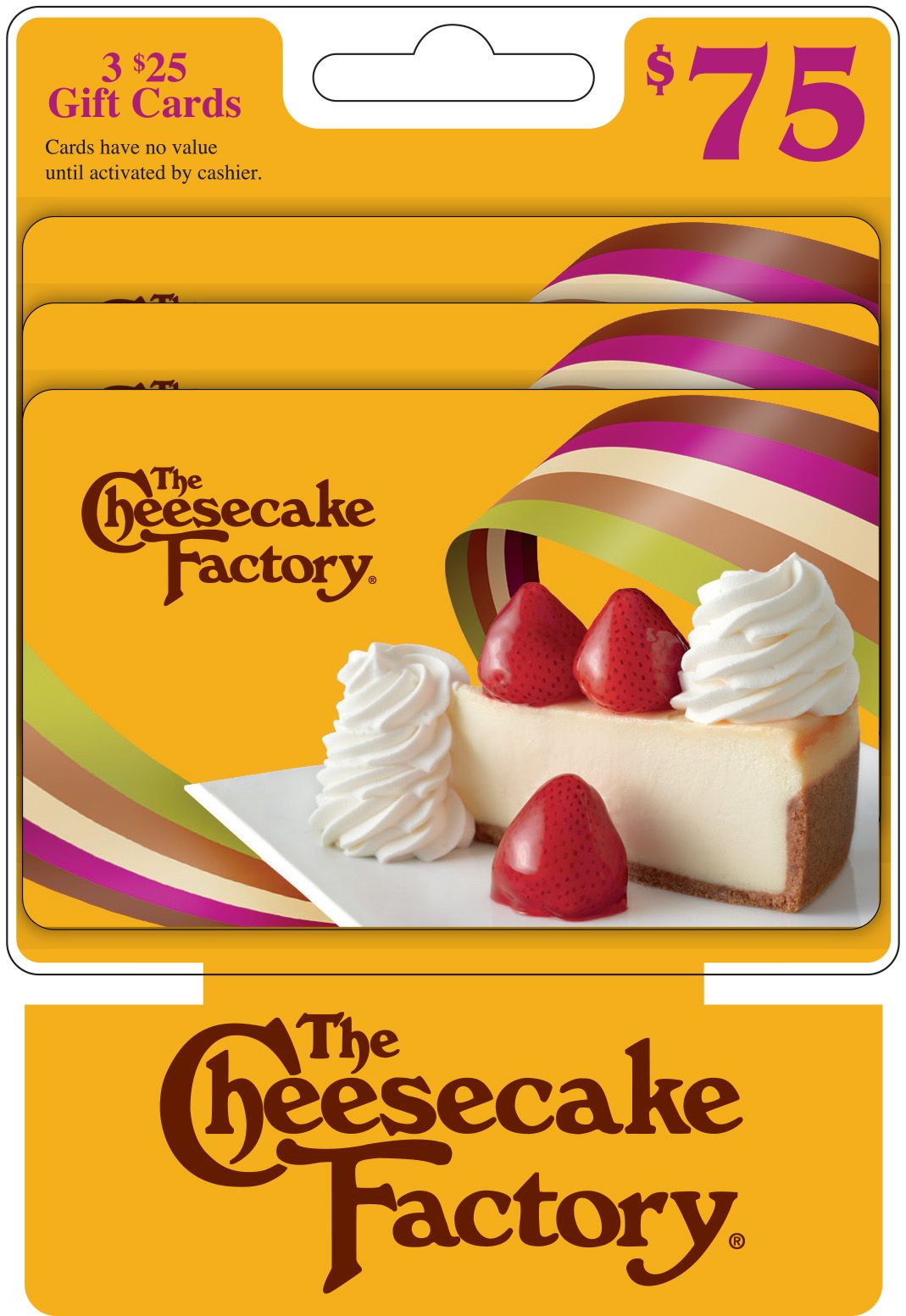 $25 The Cheesecake Factory Gift Card, 3 pk. - BJs Wholesale Club