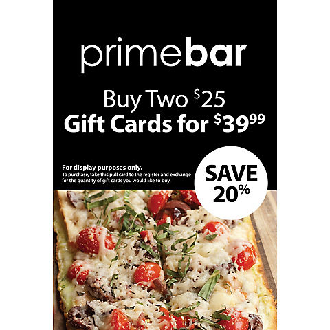 $25 Primebar Gift Card, 2 pk.