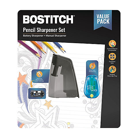 Bostitch Battery Powered Pencil Sharpener Value Pack
