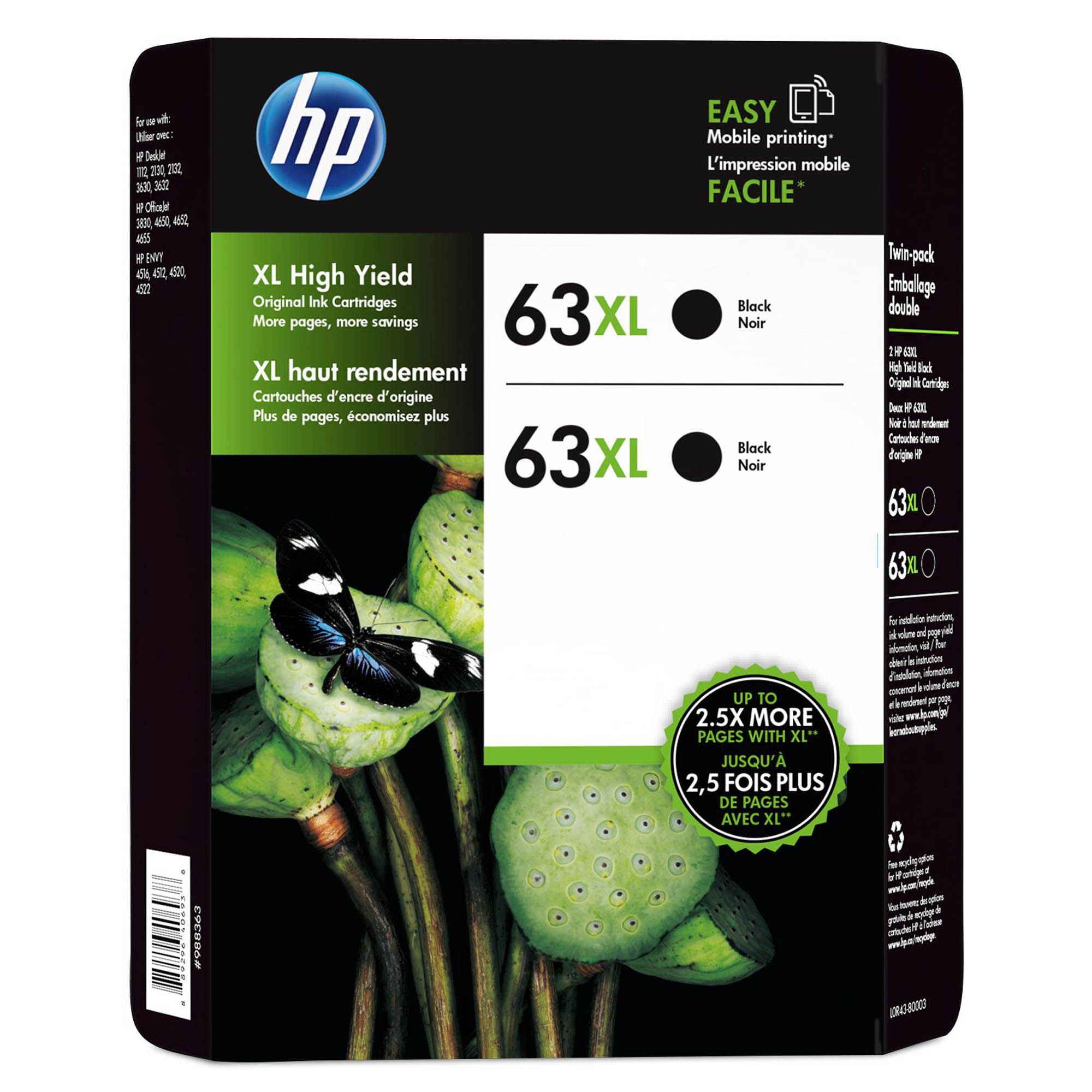 HP 63XL Black Ink 2 pk. - Wholesale Club