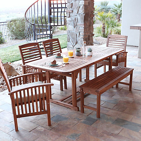 W. Trends 6-Pc. Outdoor Hunter Acacia Wood Dining Set - Brown
