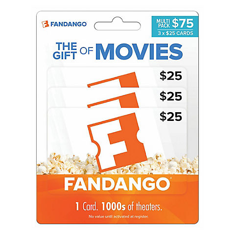 $25 Fandango Gift Card, 3 pk.
