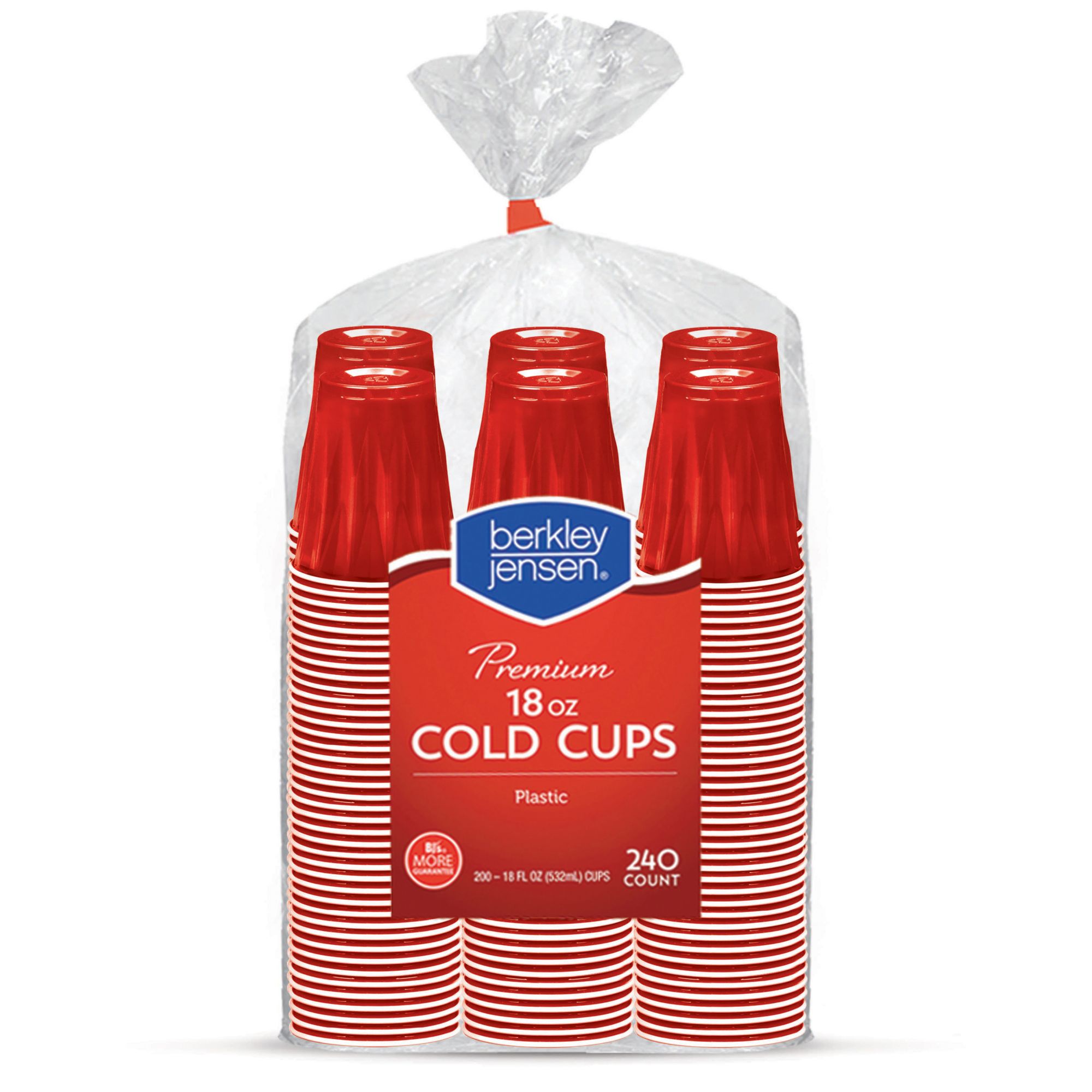 Exquisite 12 Ounce Disposable Red Plastic Cups-50 Count