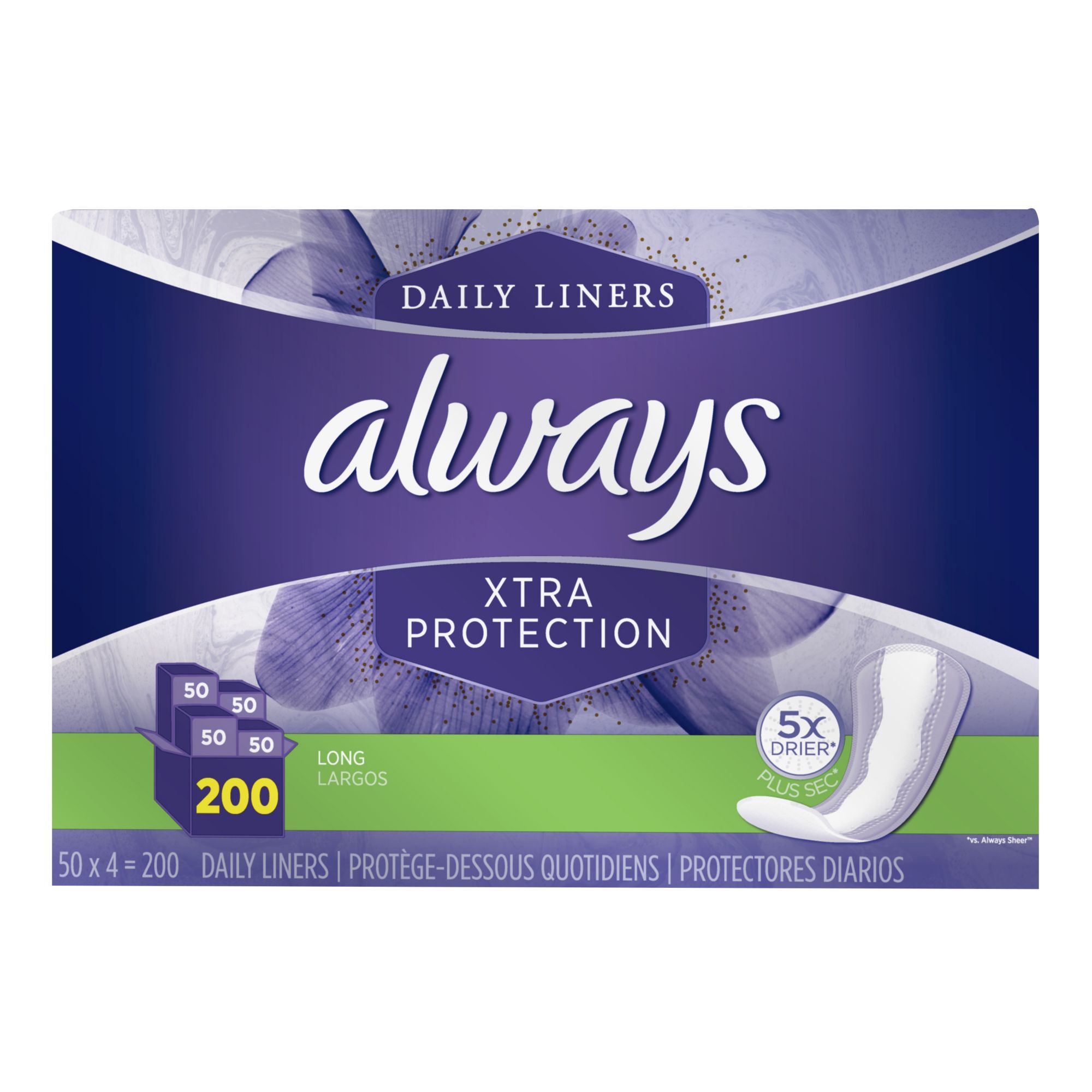 Always Ultra Thin Size 4 Overnight Pads with Flexi-Wings, 80 ct. - Unscented