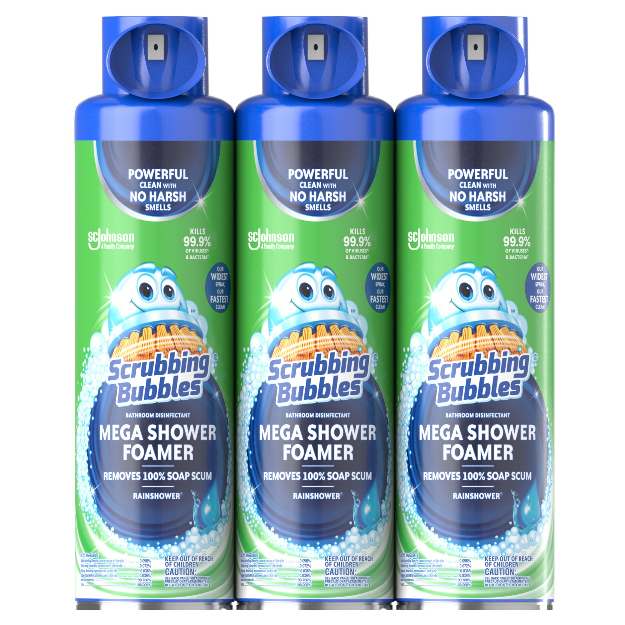 Scrubbing Bubbles Mega Shower Foamer Aerosol, Tough Foaming Bathroom, Tile,  Bathtub and Disinfectant Shower Cleaner (1 Aerosol Spray), Rainshower  Scent, 20 Oz 