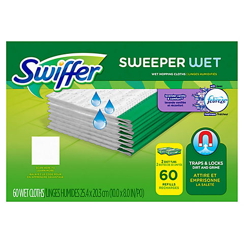 Swiffer Sweeper Wet Mopping Cloths Refills, 60 ct.